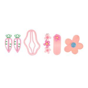 Cute Radish Cloud Hair Clips Hairdo Clips Pink 6 Pcs